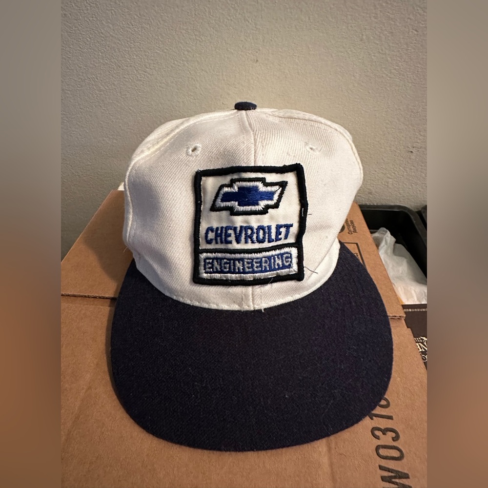 Vintage Chevrolet Engineering Snapback Otto label - label missing Navy/White